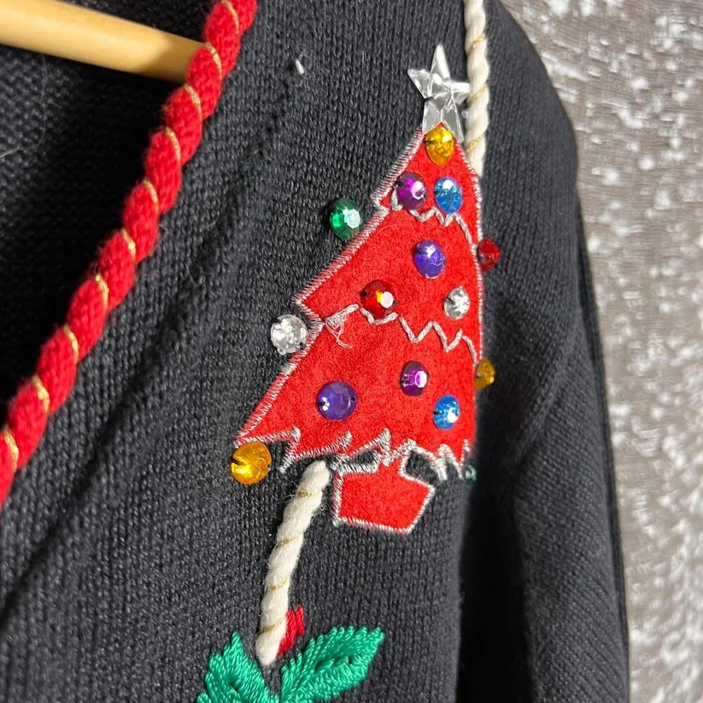 Ugly‎ Christmas Sweater Black Cardigan Sweater